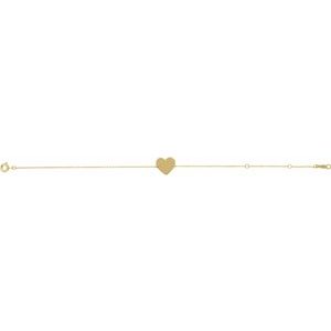 14K Yellow Gold 12 X 11 Mm 7-8 In Polished Engravable Heart-Shaped Bracelet