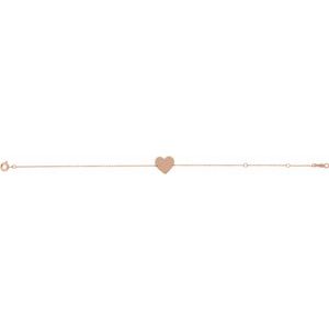 18K Rose Gold-Plated Sterling Silver 12 X 11 Mm 7-8 In Polished Engravable Heart-Shaped Bracelet