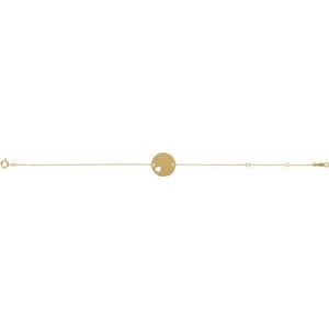 14K Yellow Gold-Plated Sterling Silver 15 X 15 Mm 7-8 In Polished Engravable Pierced Heart Disc Bracelet