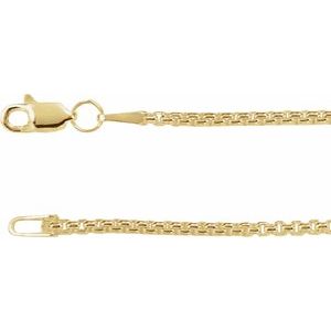 14K Yellow Or White Or Rose Gold Or Sterling Silver 1.8 Mm Lobster Clasp Polished Rounded Box Chain