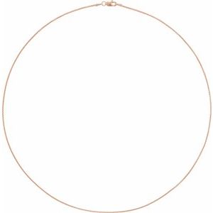 14K Yellow Or Rose Gold Or Sterling Silver 1 Mm Lobster Clasp Polished Rounded Box Chain