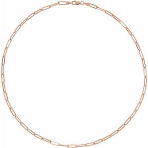 14K Yellow Or White Or Rose Gold Or Sterling Silver 3.85 mm Lobster Clasp Polished Paperclip-Style Chain