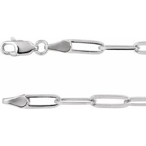 14K Yellow Or White Or Rose Gold Or Sterling Silver 3.85 mm Lobster Clasp Polished Paperclip-Style Chain