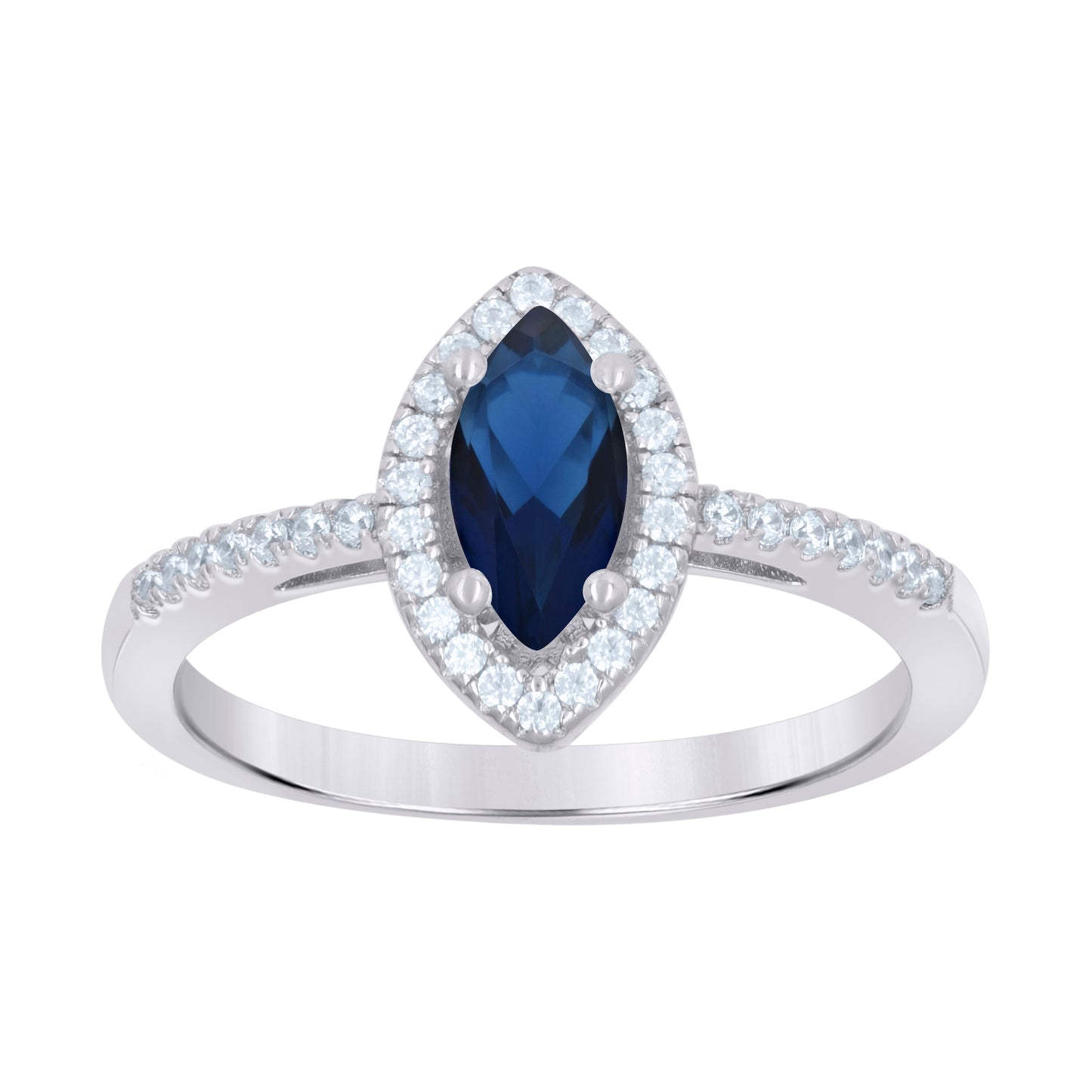 Sterling Silver Womens Marquise Cubic Zirconia Fashion Bridal Anniversary Wedding Engagement Band Ring