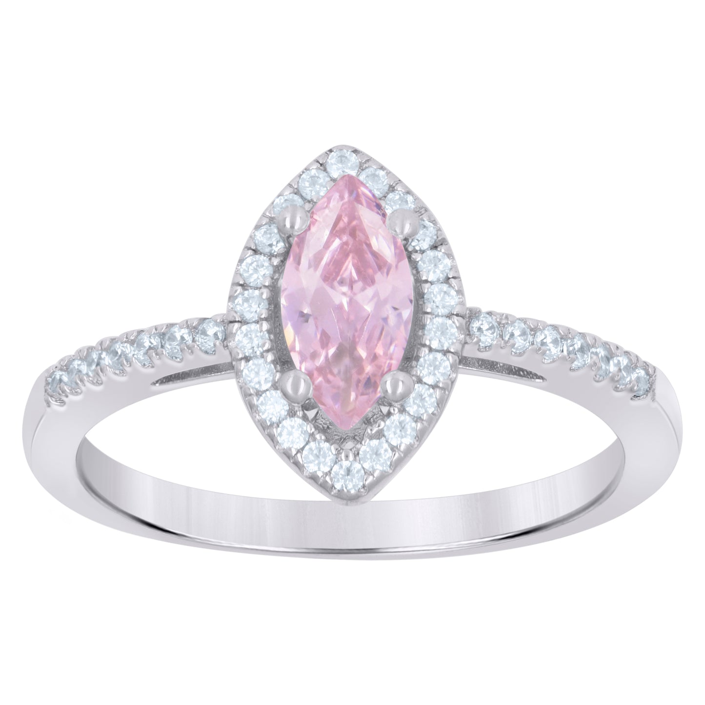 Sterling Silver Womens Marquise Cubic Zirconia Fashion Bridal Anniversary Wedding Engagement Band Ring
