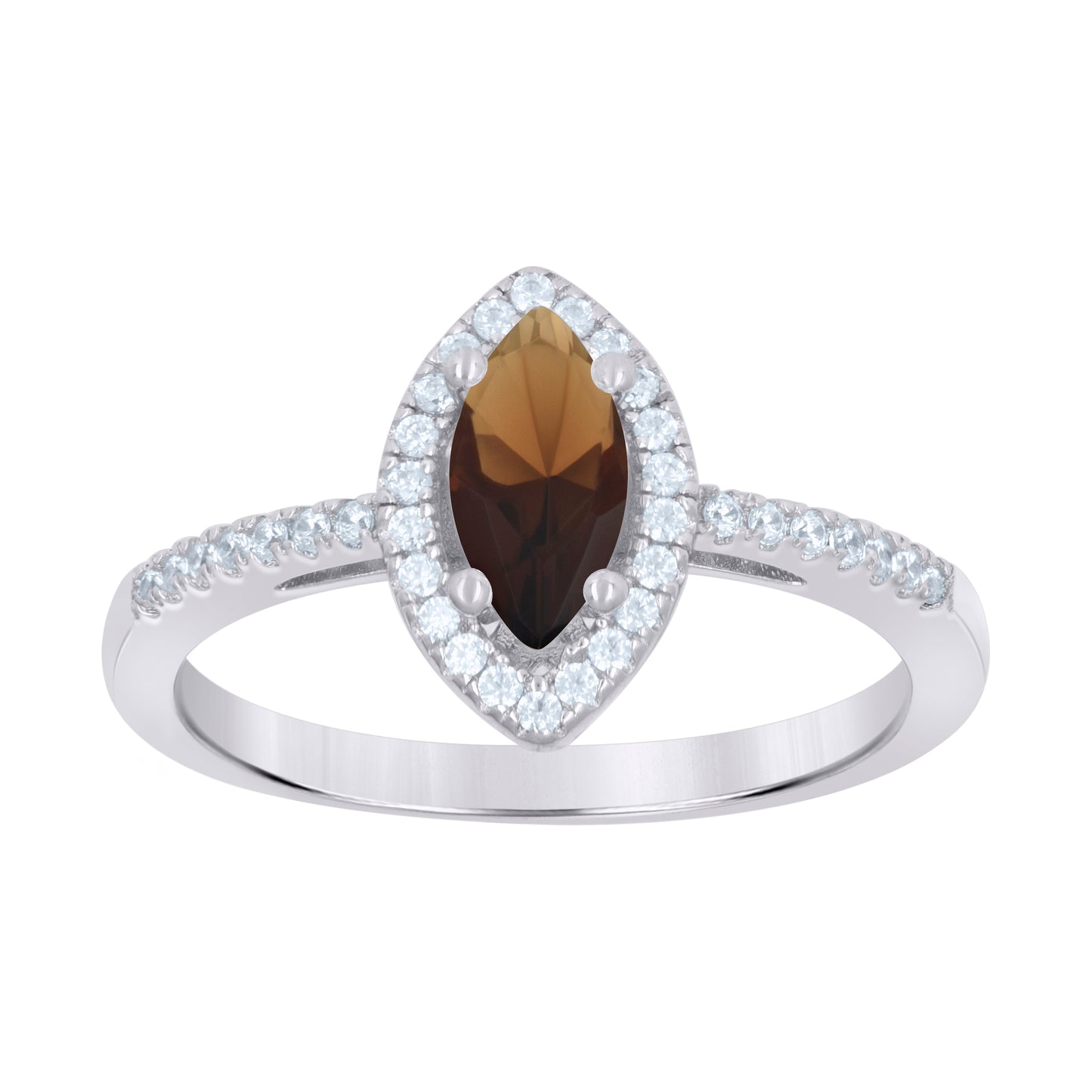 Sterling Silver Womens Marquise Cubic Zirconia Fashion Bridal Anniversary Wedding Engagement Band Ring
