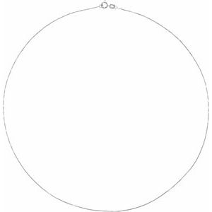 14K White Gold Box Chain, Length: 7 In, Width: .55 Mm