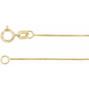 14K Yellow Gold Box Chain, Length: 7 In, Width: .55 Mm