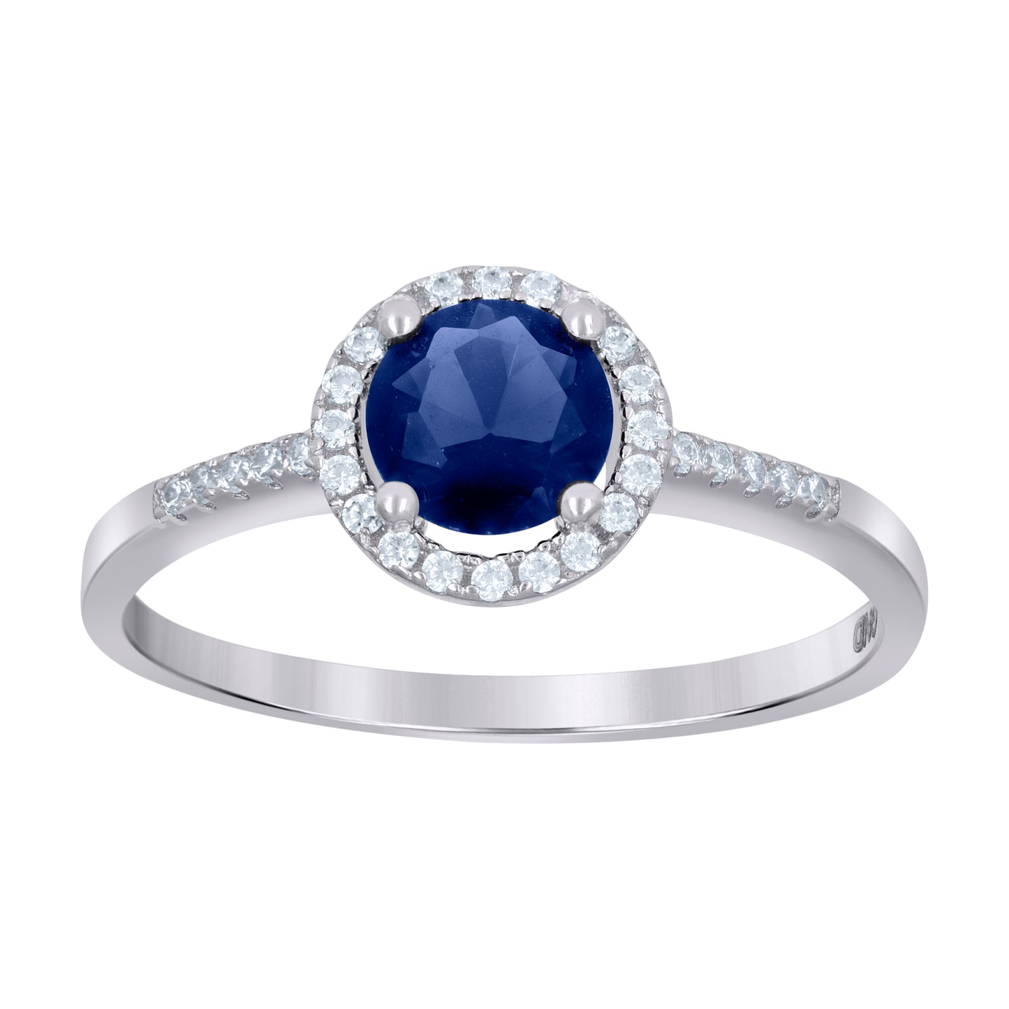 Sterling Silver Womens Royal Blue Cubic Zirconia Fashion Bridal Anniversary Wedding Engagement Band Ring