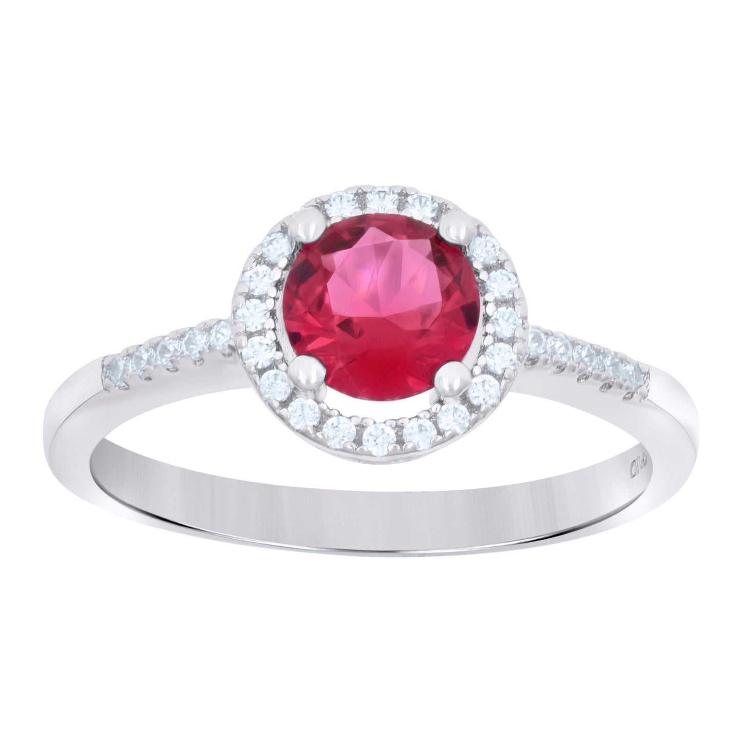 Sterling Silver Womens Red Cubic Zirconia Fashion Bridal Anniversary Wedding Engagement Band Ring