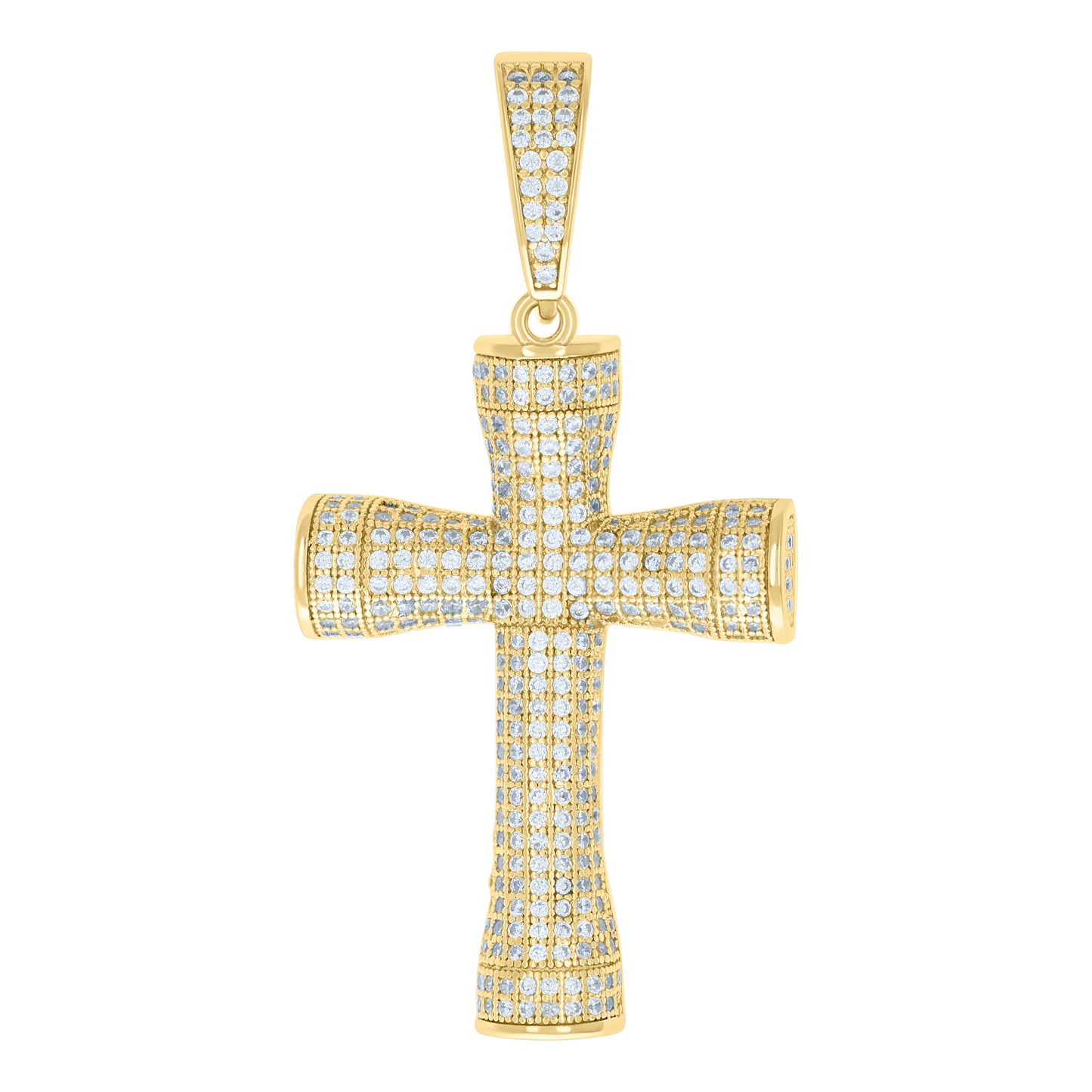Sterling Silver Unisex Cubic Zirconia Cross Religious Charm Pendant