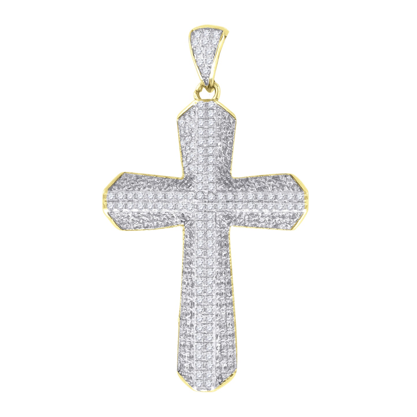 Sterling Silver Unisex Cubic Zirconia Cross Religious Charm Pendant