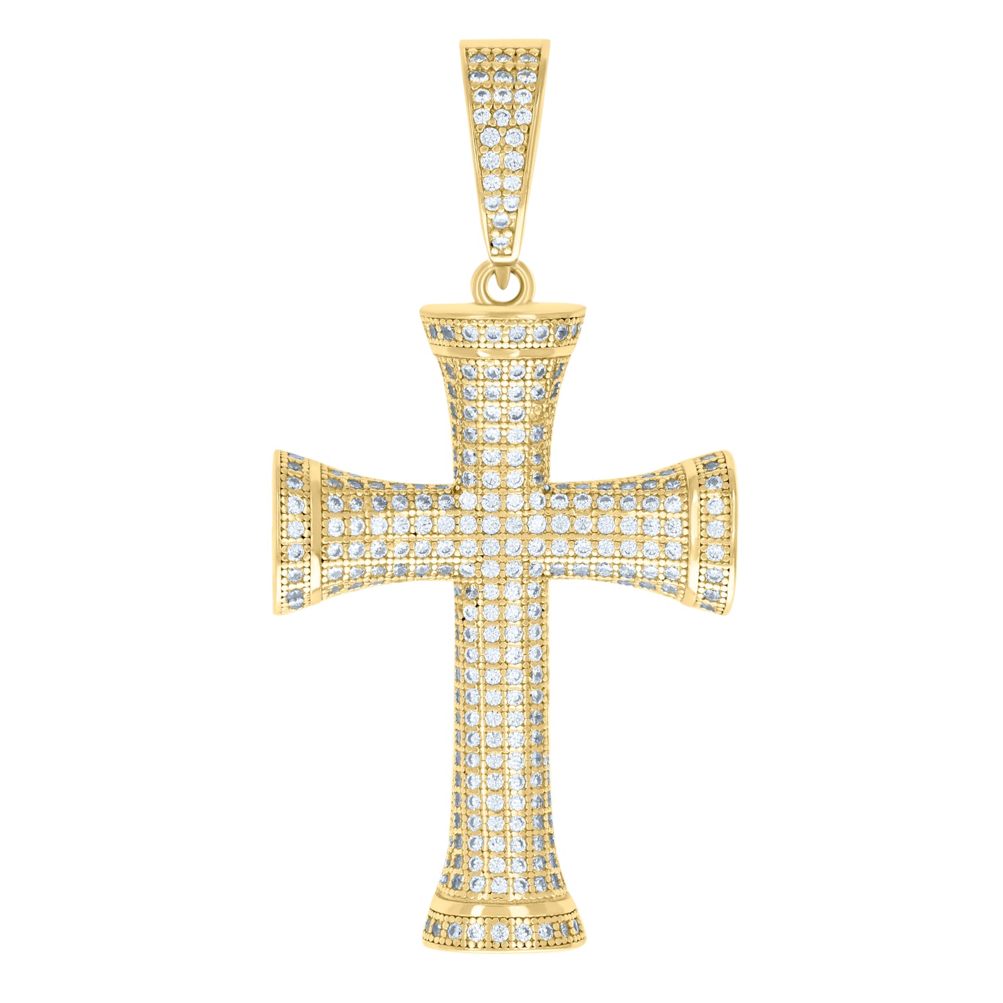 Sterling Silver Unisex Cubic Zirconia Cross Religious Charm Pendant