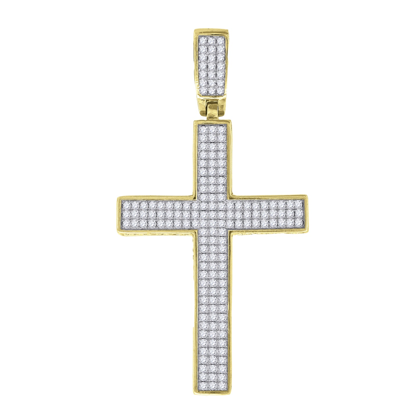 Sterling Silver Unisex Cubic Zirconia Cross Religious Charm Pendant