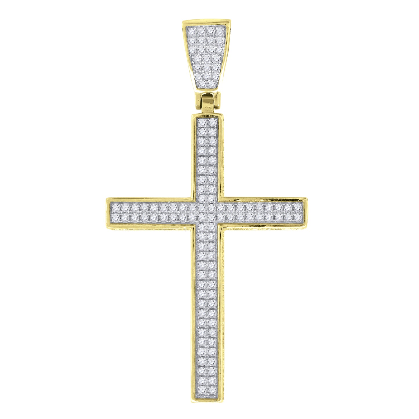 Sterling Silver Unisex Cubic Zirconia Cross Religious Charm Pendant