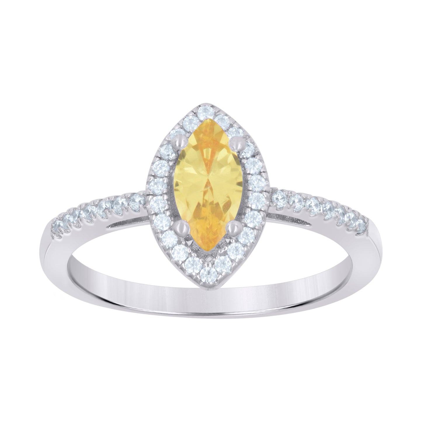 Sterling Silver Womens Marquise Cubic Zirconia Fashion Bridal Anniversary Wedding Engagement Band Ring