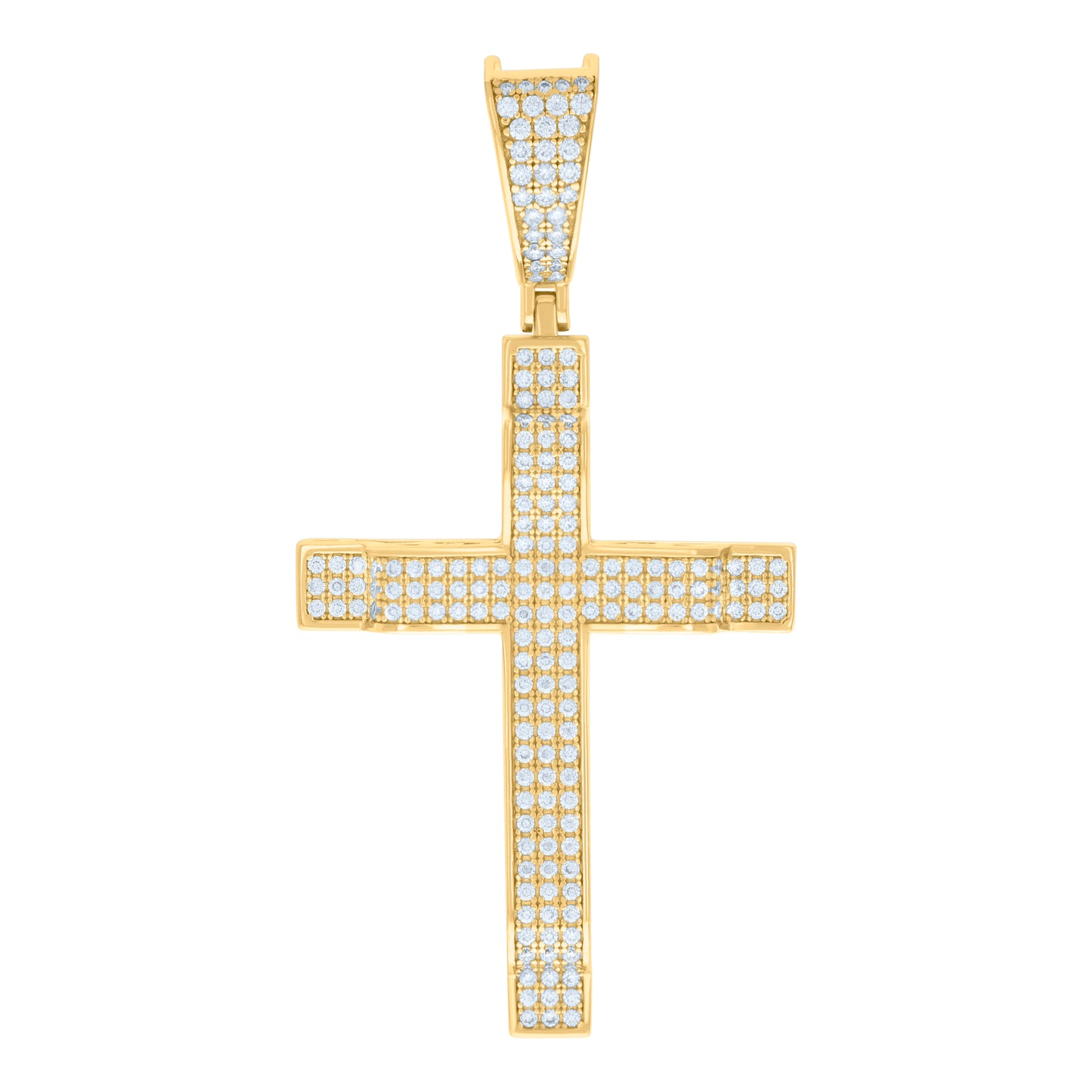 Sterling Silver Unisex Cubic Zirconia Cross Religious Charm Pendant