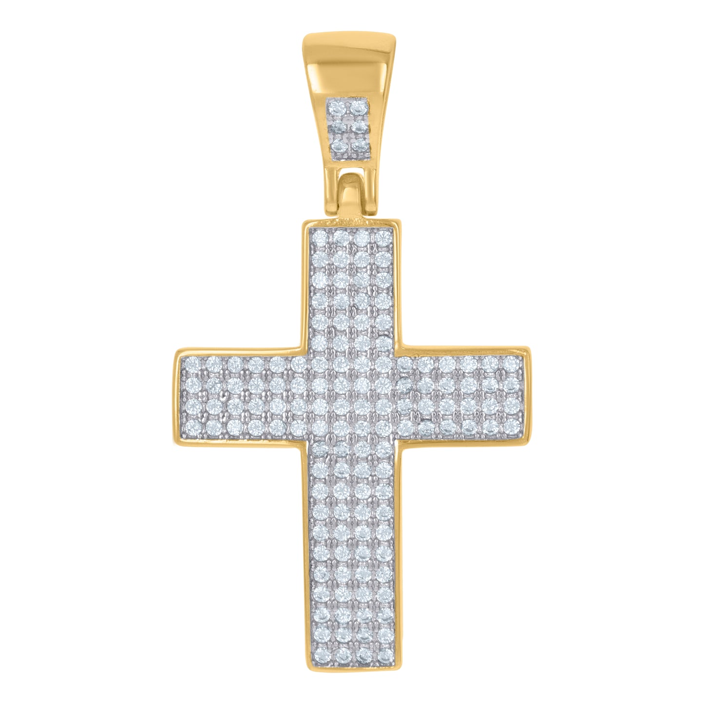 Sterling Silver Unisex Cubic Zirconia Cross Religious Charm Pendant
