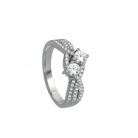14K White Gold 0.75 Cttw Round Diamond Ladies Ring