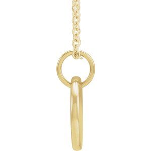 14K Yellow Gold Round Engravable Necklace, Length: 18 In
