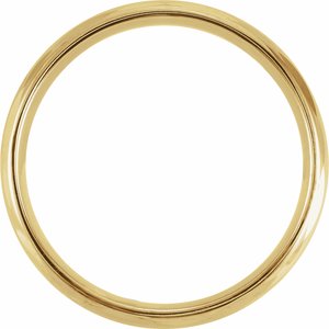 14K Yellow Gold 7 Mm Polished Scalloped Edge Comfort-Fit Band Size 10