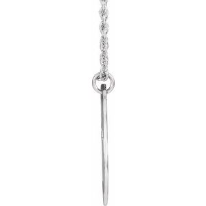 14K White Gold 20.75 X 15.45 Mm 20 In Polished Pierced Cross Shield Necklace