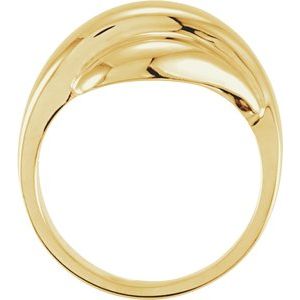 14K Yellow Gold Polished Freeform Ring Size 7