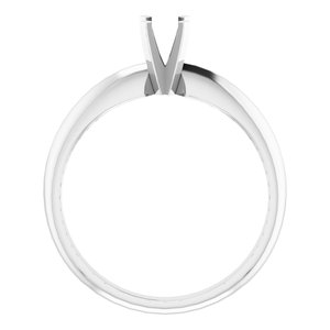 10K White & 14K White Gold 4-4.1 mm Round 4-Prong Light Solitaire Ring Mounting Size 6