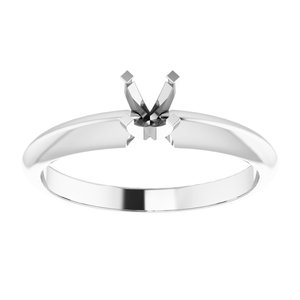 10K White & 14K White Gold 4-4.1 mm Round 4-Prong Light Solitaire Ring Mounting Size 6