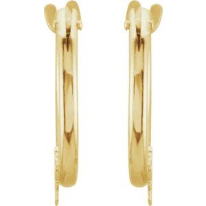 14K Yellow Gold Pair Youth Hinged Hoop Star Earrings, Length: 12.5 Mm, Thickness: 1 Mm
