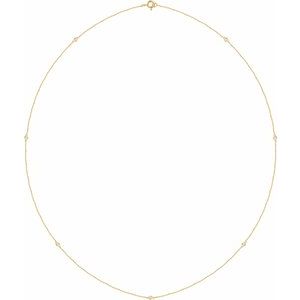 14K Yellow Gold 7-Stone 2Mm Si1-Si2, G-H Each Polished 1/4 Ctw Lab-Grown Diamond Necklace
