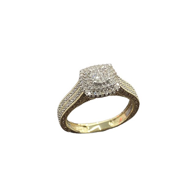 10K Yellow Gold 0.33 Cttw Diamond Ladies Ring
