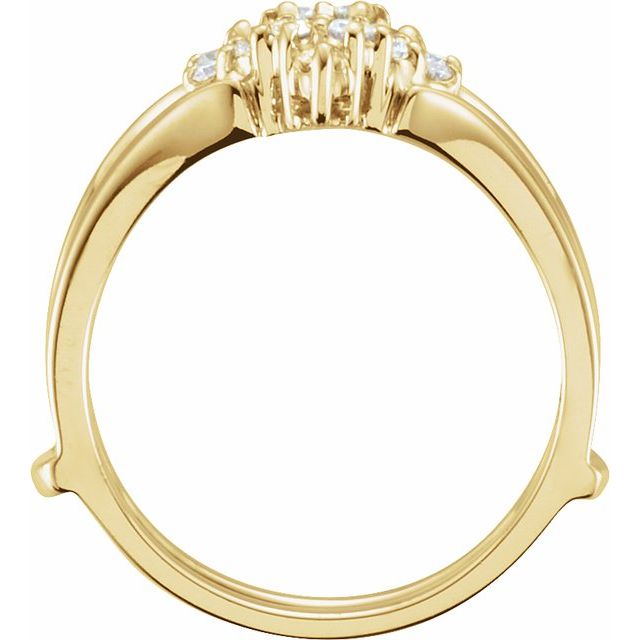 14K Yellow Gold Round 1.7 Mm Polished 1/4 Ctw Natural Diamond Ring Guard, Size 6
