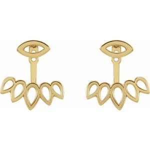 14K Yellow Gold Geometric Earrings