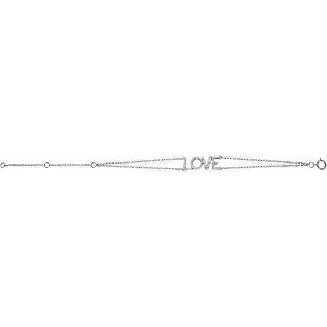 14K Yellow Or White Or Rose Gold Round 22.5 X 7.4 Mm 5-7 In I1, H+ Polished 1/4 Ctw Natural Diamond Love Bracelet