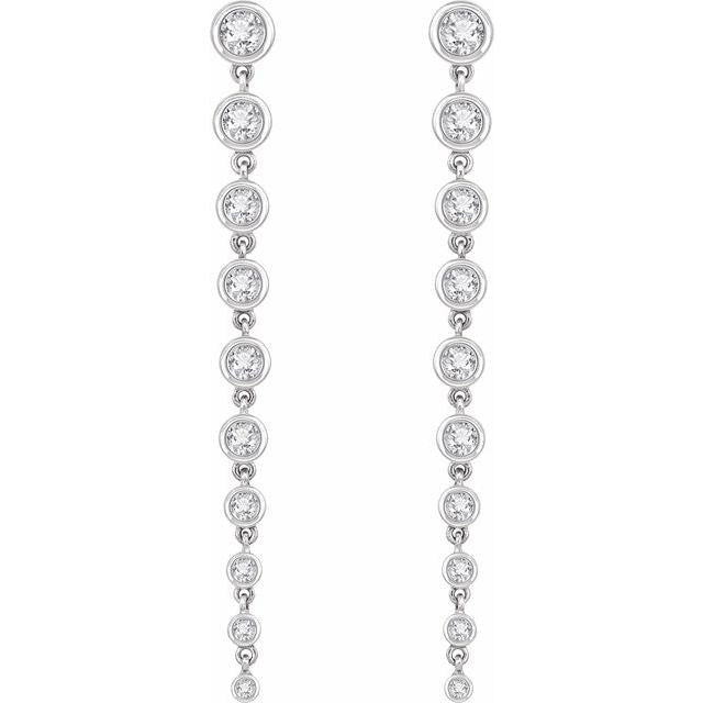14K Yellow Or White Gold 3.8 Mm Round Friction Back Polished 2 Ctw Lab-Grown Diamond Graduated Earrings
