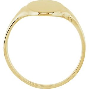 10K Yellow Gold Oval 16.4 X 8.5 Mm Brush Polished Signet Ring Size 6
