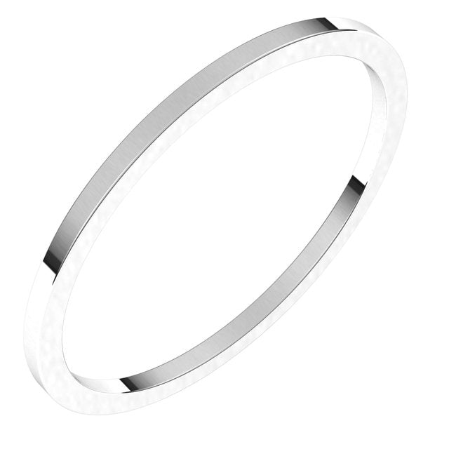 Sterling Silver Or Platinum Or Palladium Standard Fit Flat Band