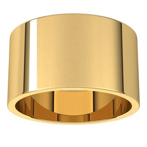 14K Yellow Gold 11 Mm Flat Band Size 5