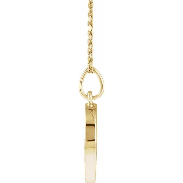 14K Yellow Gold Round 3Mm Si2-Si3, G-H 16-18 In Polished 1/10 Ctw Natural Diamond Disc Pendant Necklace