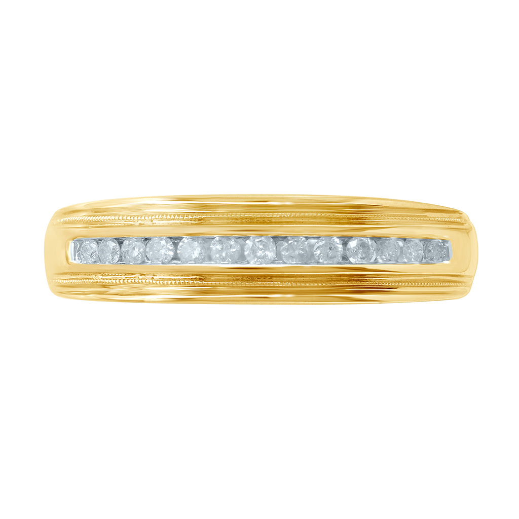 10K Yellow Gold 0.24-0.28 Cttw Diamond Mens Band