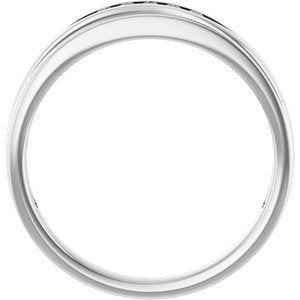 Platinum Round 1.7 Mm Polished 1/10 Ctw Natural Diamond Band Size 11