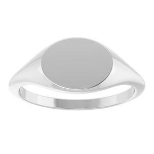 Sterling Silver Oval 10 X 8 Mm Brush Polished Signet Ring Size 7