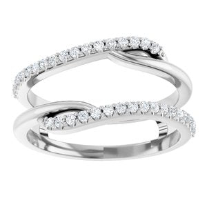 14K White Gold Lab-Grown Diamond Round 1.2 Mm Polished 1/4 Ctw Lab Grown Diamond Ring Guard Size 7