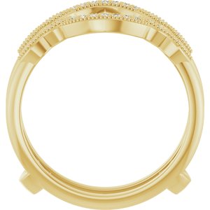 14K Yellow Gold Round 1 Mm Polished 1/8 Ctw Lab Grown Diamond Ring Guard Size 7
