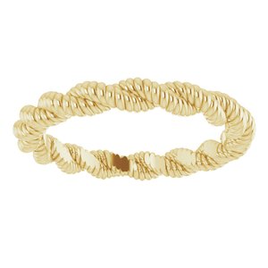 18K Yellow Gold Twisted Rope Band Size 6
