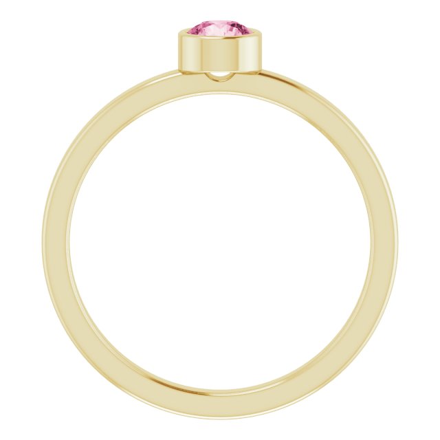 14K Yellow Or White Gold Or Rhodium-Plated Steling Silver Round Polished Natural Gemstone Ring