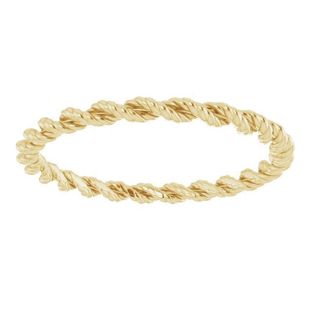 14K Yellow Gold Gold Polished Rope Standard-Fit Band, Size 9
