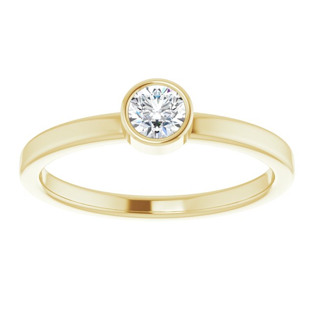14K Yellow Or White Gold Or Rhodium-Plated Steling Silver Round Polished Natural Gemstone Ring