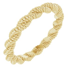 18K Yellow Gold Twisted Rope Band Size 6
